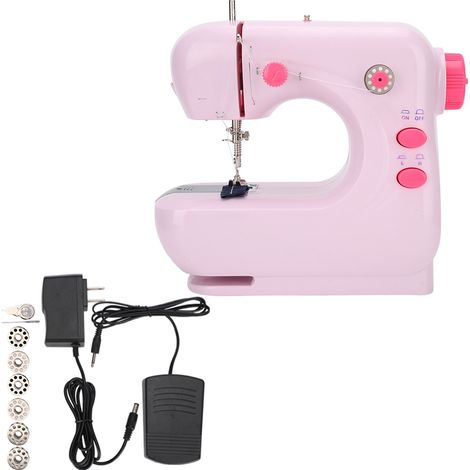 Couture machine à coudre portable overlock multifonction broderie outil 100-240V prise US (1/5)