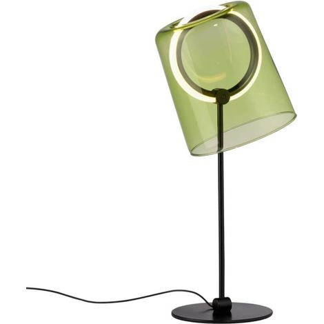 Lampe de table Zula noir avec verre vert - 4542-43