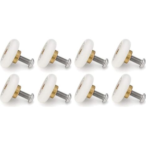 Lot de 4 roulettes doubles pour porte de douche, roues poulies de 20 mm de diamètre, pièces de rechange haut et bas pour salle de bain (23 mm-8 pièces-modèle B) (1/5)