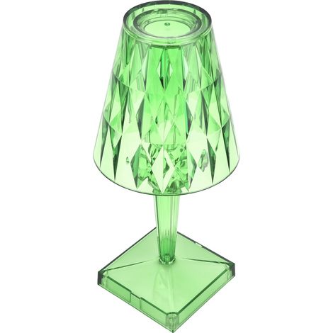 Lampe de table LED en cristal transparent, lampe de bureau à intensité variable, chargement USB, éclairage intérieur vert (1/5)