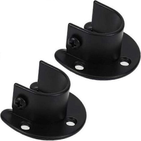 Deux supports muraux pour tringle à vêtements, supports pour tringle à rideaux et douilles pour tringle à rideaux de douche, adaptés aux tringles à vêtements d'un diamètre de 1 pouce. (1/5)