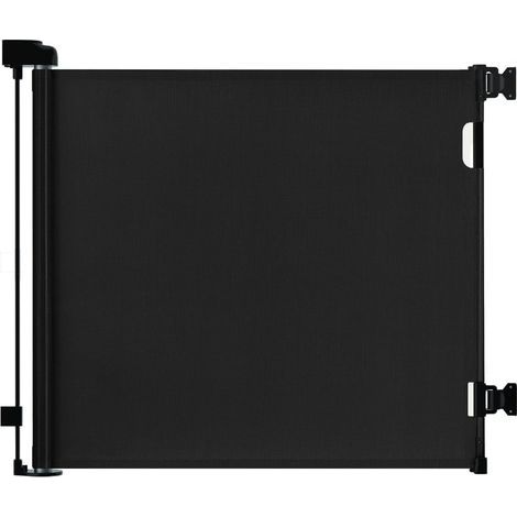 Barrière de Sécurité Enfant 0-150cm, Extensible et Rétractable, pour Bébé/Chien, Escaliers, Couloirs, Intérieur et Extérieur (Noir) (1/5)