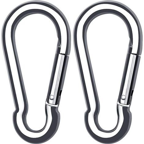 pair 2 Pack Mousqueton en INOX pour Charges Lourdes, Mousqueton en Forme D Mousqueton à Verrouillage pour Maison Hamac Pêche Randonnée Voyages Porte-Clés (40mmx80mm)-Fei Yu