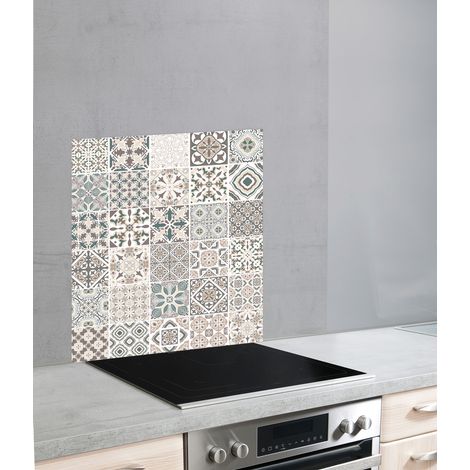 WENKO Glasrückwand Kachel 60 x 70 cm, Mehrfarbig, Gehärtetes Glas mehrfarbig (1/4)