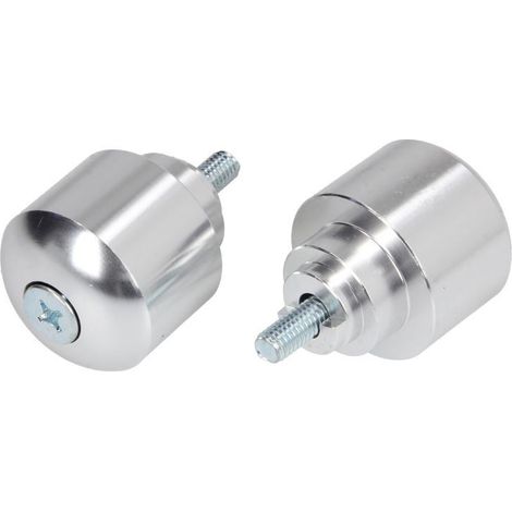 Tapones de manillar V Parts M6x45 plateados para Honda 1969-2008 (901PL)