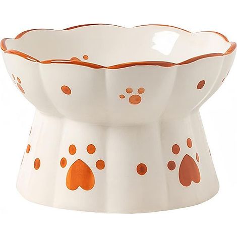 Gamelle surélevée en céramique à ouverture plate pour chat et petit chien (1/5)