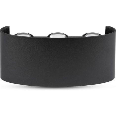 Aplique de pared LED V-TAC de 6 W, doble haz, cuerpo negro, blanco natural, IP65