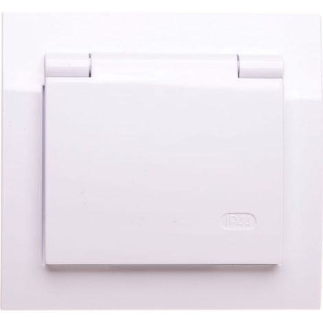 Kier Spritzwassergeschützte Steckdose mit/mit IP44 transparenter Abdeckung weiß GPH-1WZ/00/w
