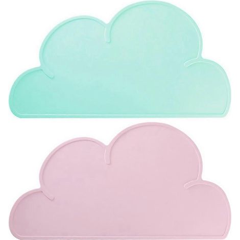 Lot de 2 sets de table en silicone imperméables à motifs de dessins animés, 48 x 27 cm, pour les familles avec enfants (1/5)