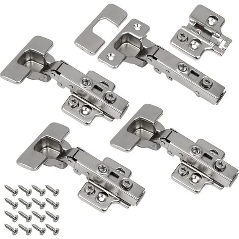 3D-Softclose-Scharnier, kompatibel mit IKEA-Möbeln und Türen mit Abdeckung – Einfache Montage und Justierung (4 Teile)
