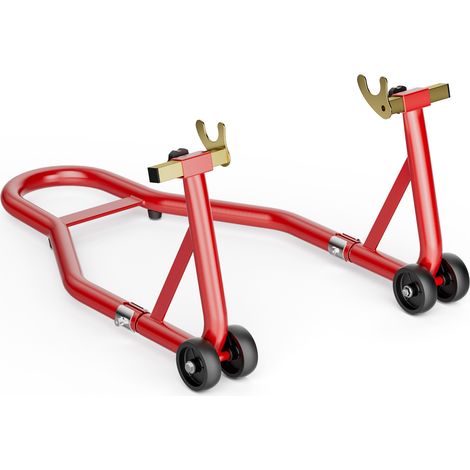 Caballete modelo trasero para moto rojo carga máxima de 450 kg eje trasero