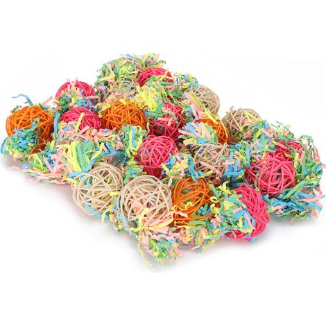 Lot de 20 jouets à suspendre pour oiseaux (perroquets), jouets à mâcher et à mordiller, accessoires de couleurs assorties (1/5)