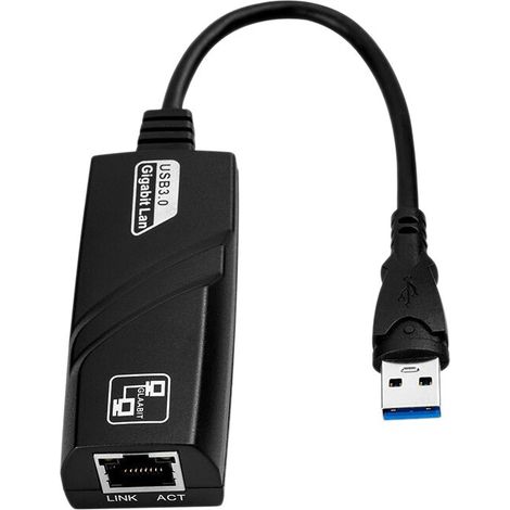 Adaptateur USB 3.0 vers Gigabit Ethernet RJ45 (10/100/1000 Mbps) avec indicateur d'alimentation, compatible avec les ordinateurs Windows et Linux. (1/5)
