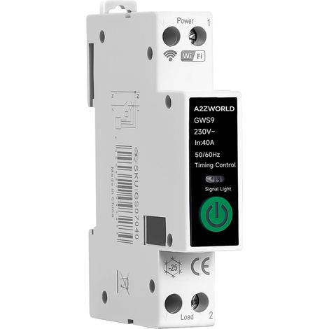 Interruttore WiFi Modulare 40A 220V, 1 Modulo DIN Slim, App Tuya Smart Life, Controllo da Remoto e Timer Programmabile, Memoria di Stato e Funzione Temporizzatore