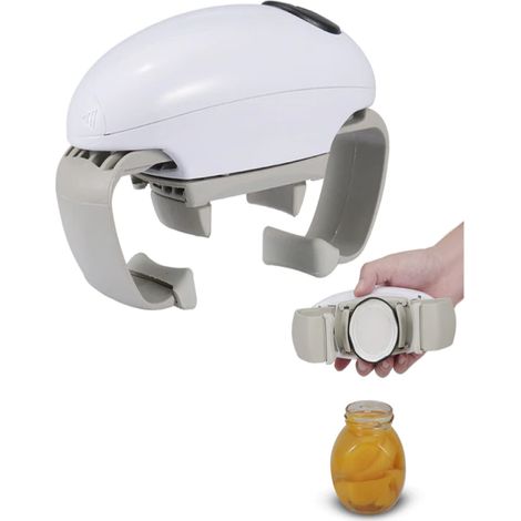 Ouvre-bocal électrique, ouvre-bocal à une touche, ouvre-bocal à rotation, ouvre-boîte automatique, outil d'ouverture de bouteille à prise en main, accessoire de cuisine (1/4)