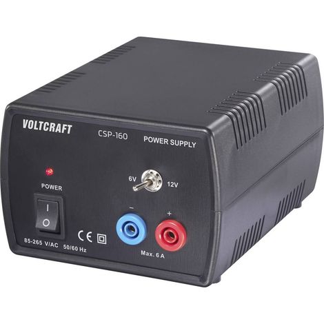VOLTCRAFT CSP-160 Alimentatore da laboratorio regolabile 6, 12 V/DC, V/DC (max.) 6 A (max.) 72 W Num. uscite 1 x