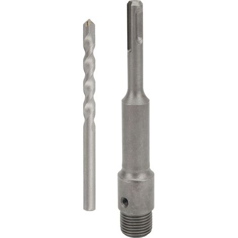 Adaptateur de queue de foret creux électrique 155 mm argenté pour scie cloche à béton (1/5)