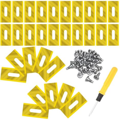 Lame de Rechange en Titane, 30 pièces Lame Pour Tondeuse, Accessoires pour Tondeuse,Lames Tondeuse Gazon,Compatible avec les Lames de Tondeuse Husqvarna, McCulloch, Lame Robot Tondeuse (Doré) (1/4)