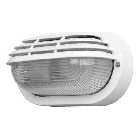 Lampada da parete ext.ovale canopus small 1xe27 policarbonato bianco 10x20,5x11,5 cm ip44