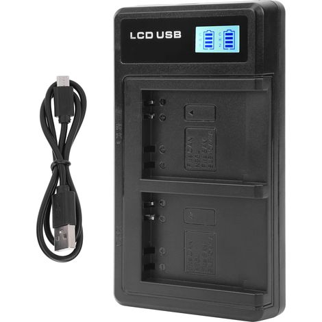 Chargeur de batterie d'appareil photo portable USB pour NB‑6L avec double charge et écran LCD