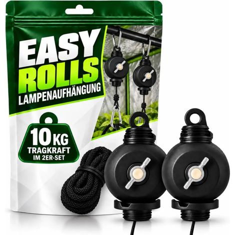 Easy Rolls suspension pour lampe 2er kit système de poulie suspension à enrouleur lampe horticole (1/5)