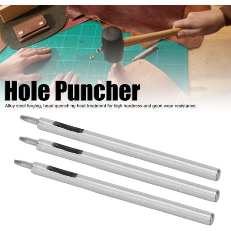 3 Pièces Poinçon à Trou Rond en Acier Allié pour Travail du Cuir DIY - Outil de Perçage Creux 1,5mm (1/5)