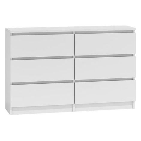 Hucoco – Commode enfant 6 tiroirs 120x77x30cm – Structure en panneaux mélaminés – Glissières silencieuses – Résistante aux rayures et humidité