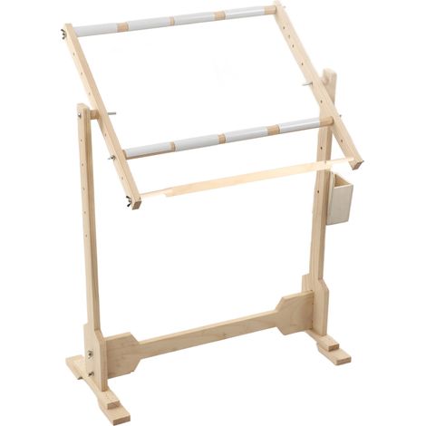 CHEVALET DE BRODERIE SUR PIED, BOIS, 100CM, RÉGLABLE EN HAUTEUR ET ANGLE, STABLE, POUR BRODERIE ET TAPISSERIE (1/5)