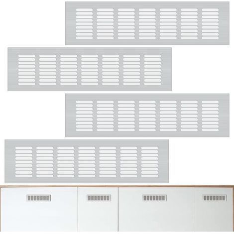 AIPAIDE Lüftungsgitter, 4 Stück robuste rechteckige Lüftungsschlitze aus Aluminiumlegierung für Schränke und Türen (830 cm) - Ywey (1/5)