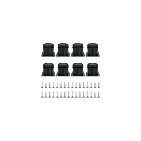 Juego de 8 patas ajustables negras para muebles, de 50 mm de diámetro y 50 mm de altura, fabricadas en acero inoxidable, aptas para sofás, mesas de centro, soportes de TV, armarios, camas, bancos de t