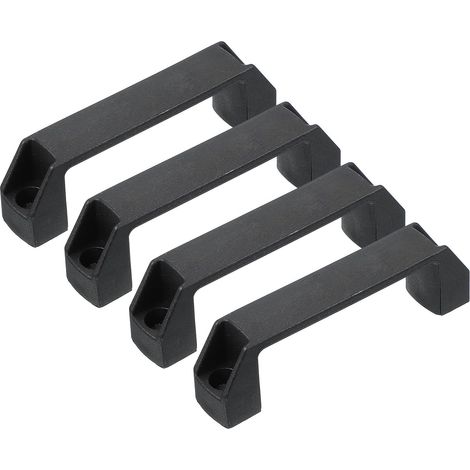 Poignées de Tirage en Plastique avec Centres de Trous de 120 mm, 4 Pièces Poignées Carrées pour Tiroirs de Cuisine pour Matériel de Bagages, Équipement Mécanique, Noir (1/5)