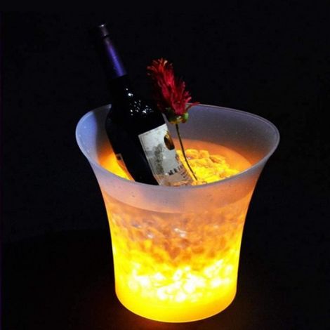 Seau à glace LED à changement de couleurs 5 l Grande capacité Champagne Vin Boisson Bière Seau pour KTV Party Bar Maison Mariag 783 (1/4)