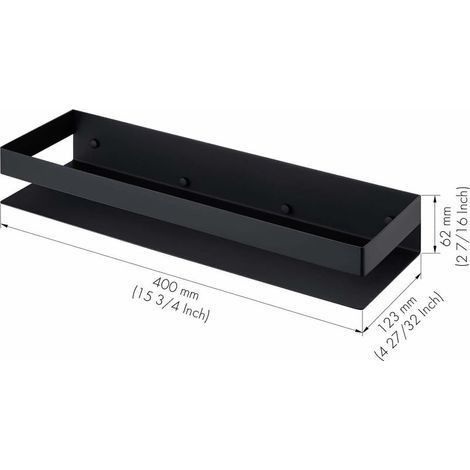 40 cm Wandregal, modernes Duschregal fürs Badezimmer, Edelstahl SUS304, Mattschwarz (1/4)