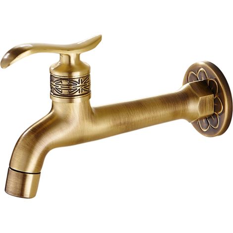 Robinet Laiton - Finition Antique - Robinet À Levier - Raccord G1/2 - Pour Évier Cuisine Ou Salle De Bains - 1 Pièce (1/5)