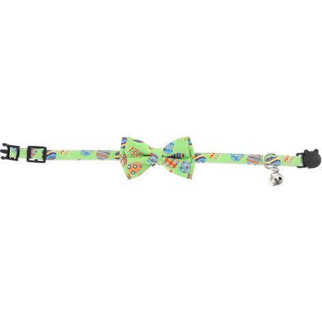 Collar verde para gatitos con delicado lazo, accesorio para gatos, juego de 2 piezas (1/5)