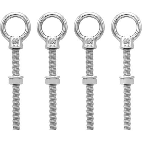 M8 Hebering – 4er-Pack – Edelstahl 316 – 100 mm lange Ösenschraube – Für industrielle Aufhängung und Befestigung (1/5)