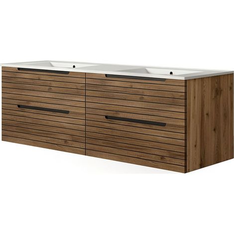 Kibath Mueble de baño con Lavabo KEN 120x45 cm acabado Desierto mate 2 cajones suspendido