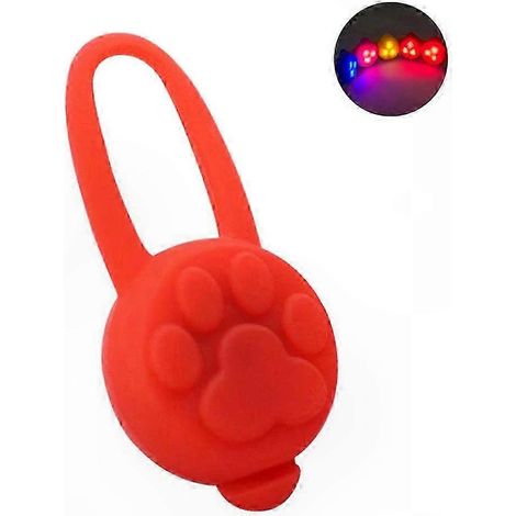 Collier chien lumineux LED silicone avec pendentif, éclairage nocturne pour promenade camping, collier animal blanc, accessoire lumineux (1/4)