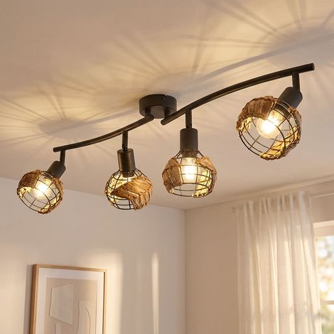 LED Deckenleuchte Deckenlampe Spots verstellbar Wohnzimmerlampe schwarz L 70 cm (1/5)