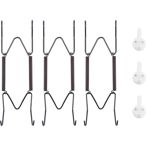 Filiyano-Lot de 3 supports muraux pour assiettes, pour 6 à 8 assiettes décoratives, avec crochets et embouts en caoutchouc. (1/5)