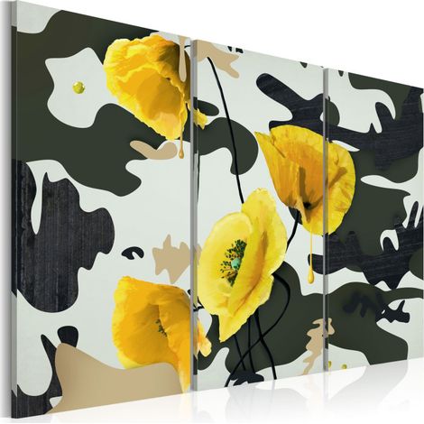 Tableau Imprimé 3 Panneaux "Coquelicots Peints" 80 x 120 cm (1/2)