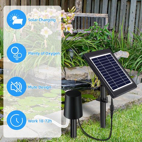 Pompa solare per laghetto IP65, impermeabile, 6V, 4W, 3 modalità, ossigenatore da giardino. (1/5)