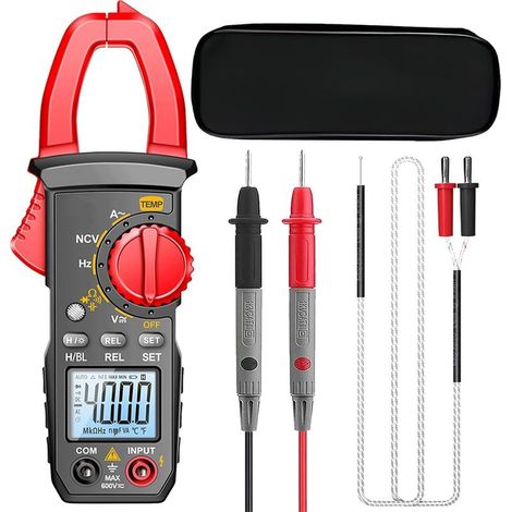 Clamp meter, Picking Current Metter, Current Fixture, DC / AC COURNÉE: 0-400A Instrument de courant 4000 Nombre Plage automatique, Mesurez la continuité de la capacité de tension (1/5)