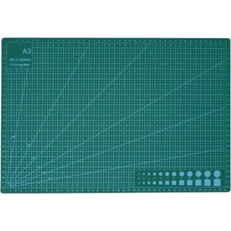 Tapis de découpe souple antidérapant avec lignes de grille de guidage précises pour couper le tissu, vert, le papier et les cartes, tapis de découpe auto cicatrisant double face (1/5)