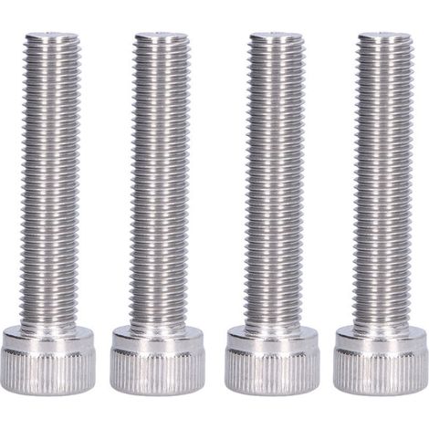 Sechskantschraube, 4 Stück, Edelstahl A2, 1,25 mm Feingewinde, Innensechskantschrauben (M1050) - Crezuo