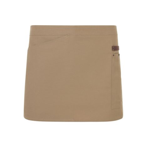 Delantal corto canvas bicolor VELILLA 404221B Beige / Marrón