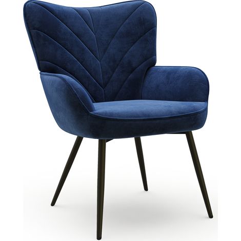 Chaise Moderne Ă Motif Feuille - Design Simple et Naturel - Chaise polyvalente salon et bureau,bleu (1/5)