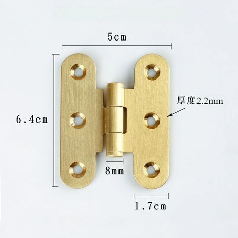 (Finition brossée scellée - H-60) 4 charnières en laiton haut de gamme pour portes de placards de chambre, tiroirs de cuisine et meubles en bois. Accessoires pour meubles en bois. (1/5)