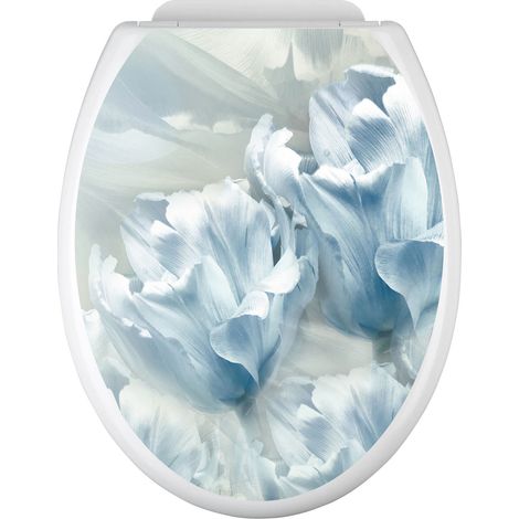 Stickers Abattant WC - Fleurs - 35x43 cm - Adhésif BRILLANT (1/2)