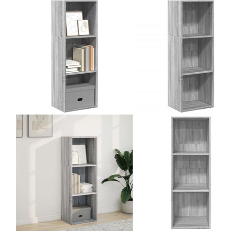 Estantería de madera de ingeniería gris Sonoma 40x30x114 cm - Almacenamiento - Estantería gris